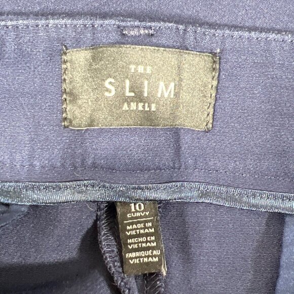 WHITE HOUSE BLACK MARKET The Slim Ankle Pant Navy Sz 10 NWOT - Picture 4 of 5